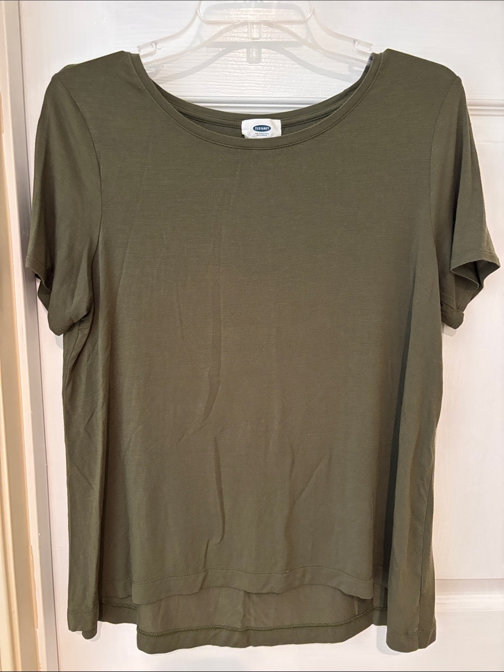 Old Navy Olive Green Scoop Neck Short Sleeve Tee